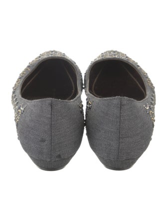 René Caovilla Printed Crystal Embellishments Flats