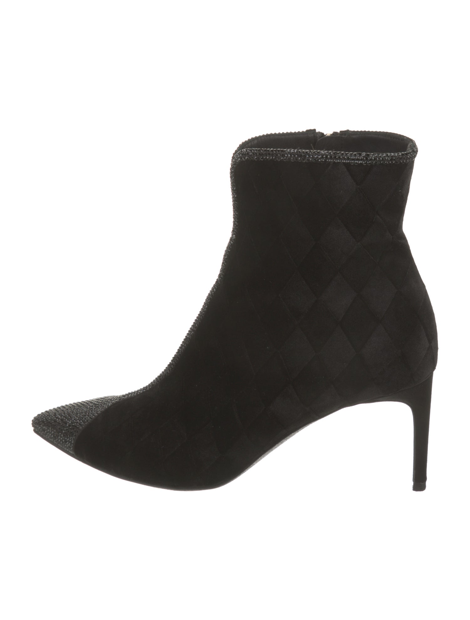 René Caovilla Velvet Crystal Embellishments Boots