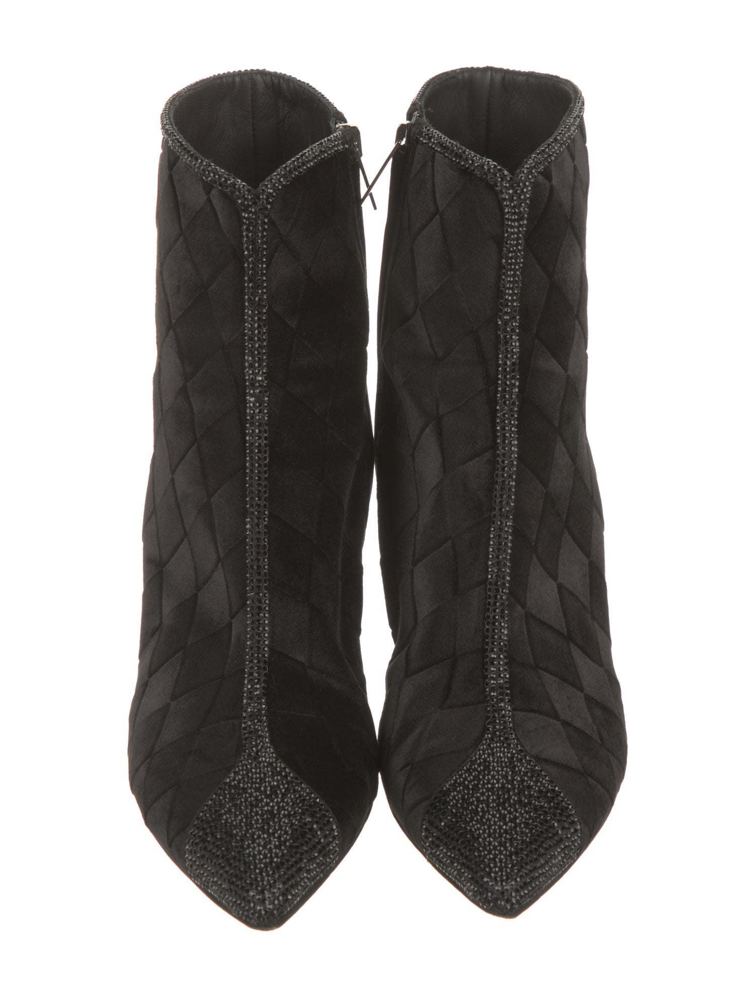 René Caovilla Velvet Crystal Embellishments Boots