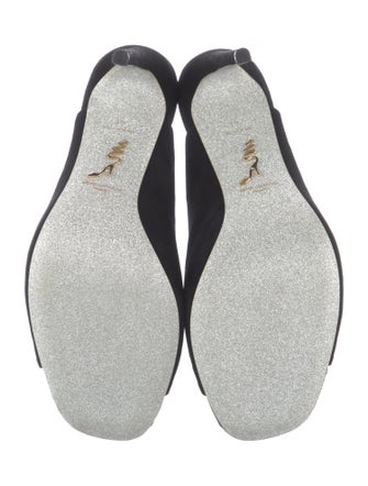 René Caovilla Suede Crystal Embellishments Slides