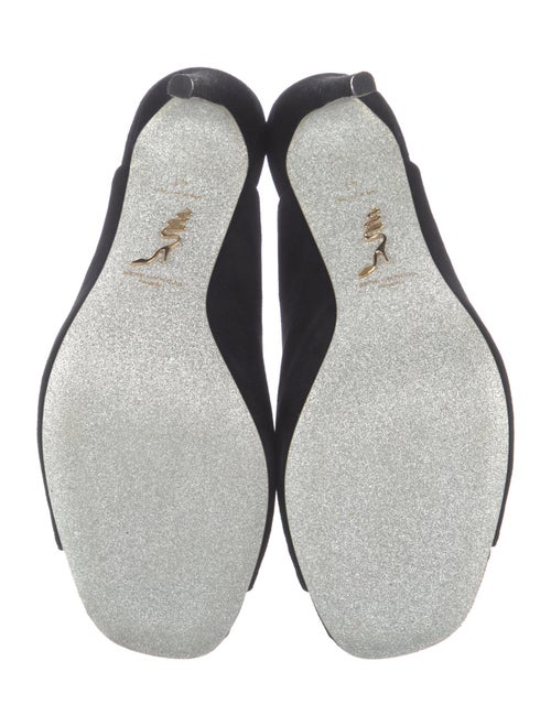 René Caovilla Suede Crystal Embellishments Slides