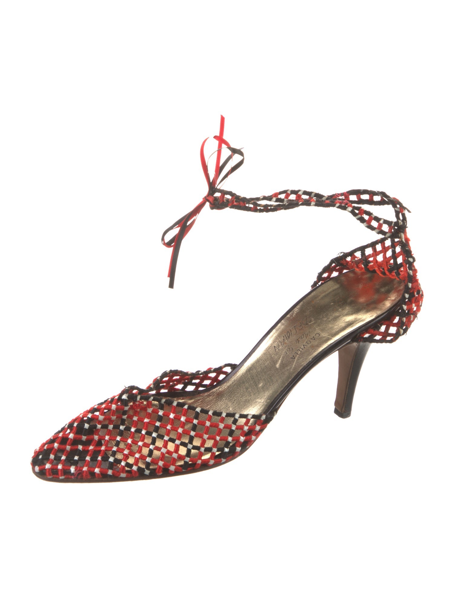 René Caovilla Printed D'Orsay Pumps