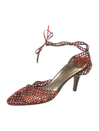 René Caovilla Printed D'Orsay Pumps