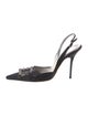 René Caovilla Mesh Beaded Accents Slingback Pumps