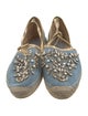 René Caovilla Denim Crystal Embellishments Espadrilles