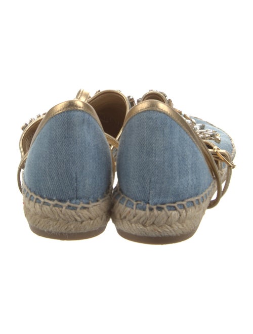 René Caovilla Denim Crystal Embellishments Espadrilles
