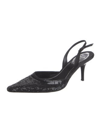 René Caovilla Sequins Slingback Pumps