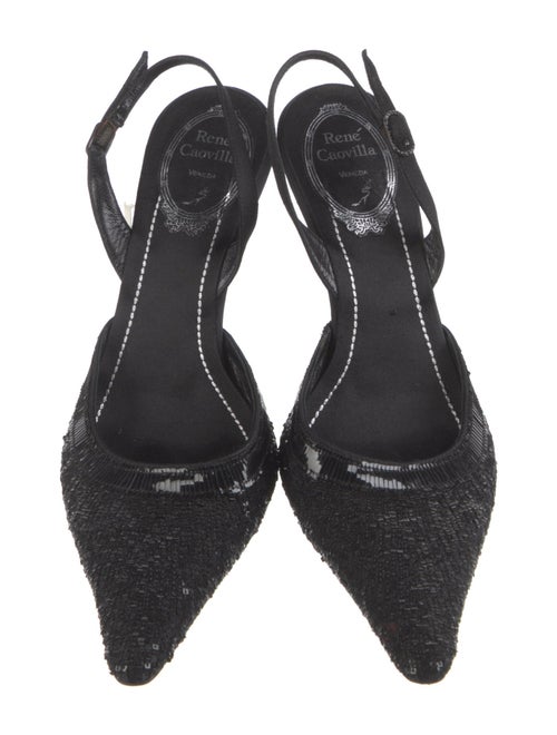 René Caovilla Sequins Slingback Pumps