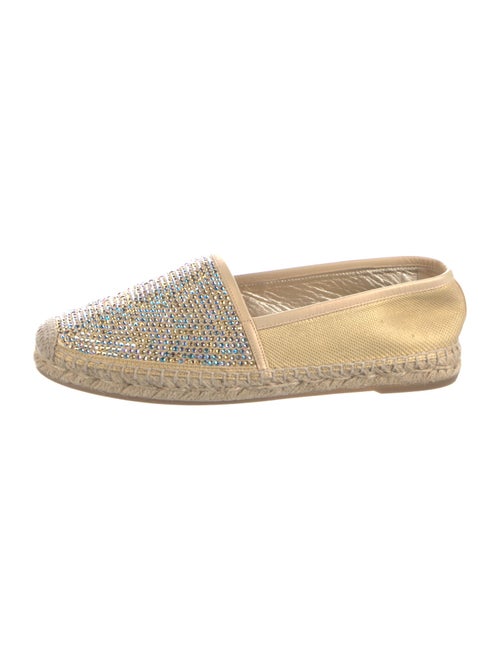 René Caovilla Leather Crystal Embellishments Espadrilles