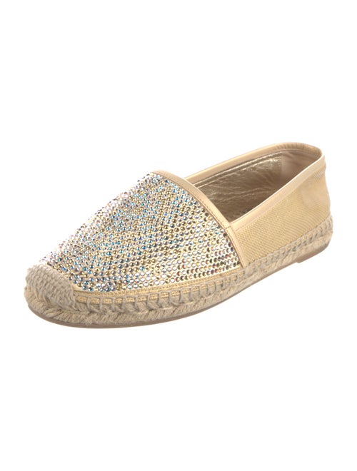 René Caovilla Leather Crystal Embellishments Espadrilles