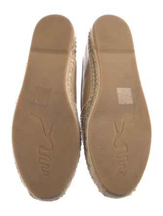 René Caovilla Leather Crystal Embellishments Espadrilles