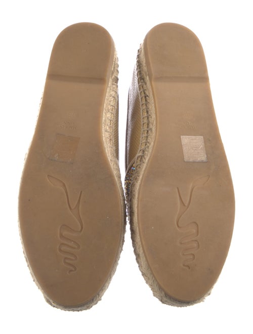 René Caovilla Leather Crystal Embellishments Espadrilles