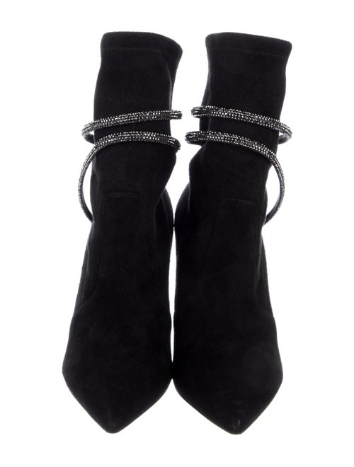 René Caovilla Suede Crystal Embellishments Sock Boots