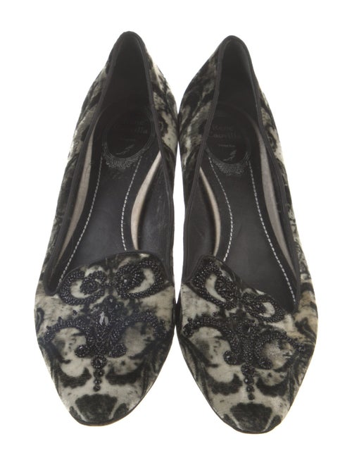 René Caovilla Velvet Printed Pumps