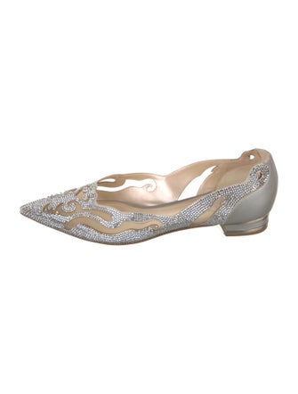 René Caovilla Crystal Printed D'Orsay Flats