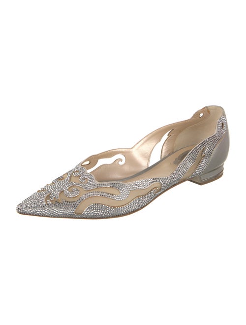 René Caovilla Crystal Printed D'Orsay Flats