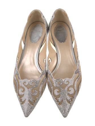René Caovilla Crystal Printed D'Orsay Flats