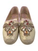 René Caovilla Leather Crystal Embellishments Espadrilles