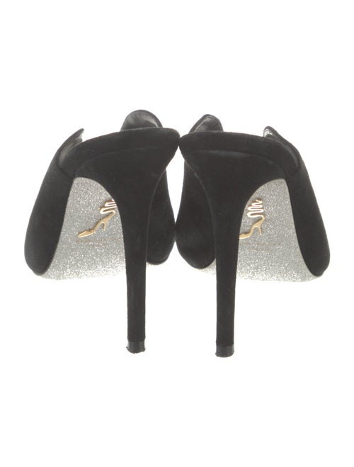 René Caovilla Suede Crystal Embellishments Slides