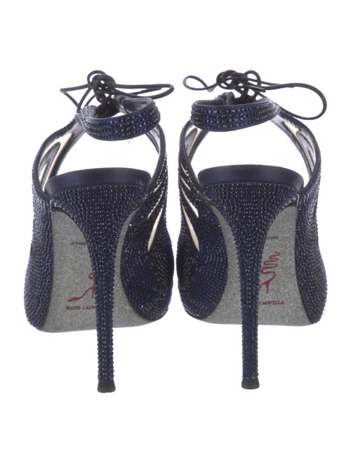 René Caovilla Mesh Crystal Embellishments Mules