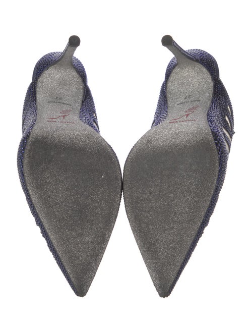 René Caovilla Mesh Crystal Embellishments Mules