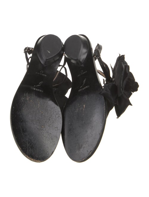 René Caovilla Ruffle Embellishment T-Strap Sandals