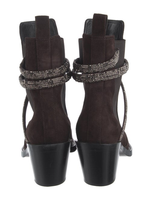René Caovilla Suede Crystal Embellishments Sock Boots