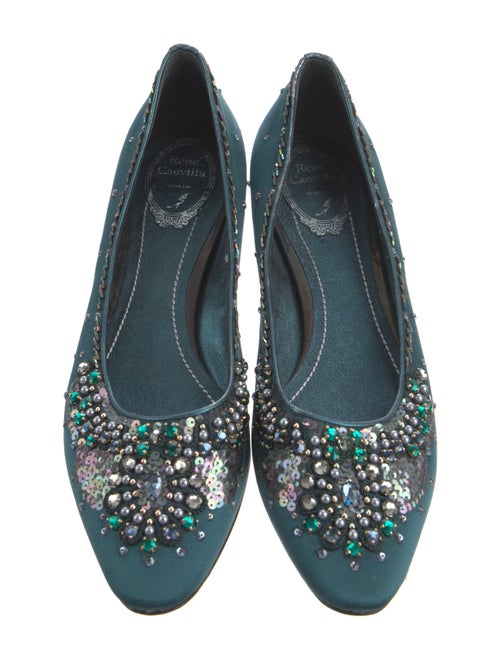 René Caovilla Satin Sequin Embellishments Flats