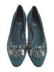 René Caovilla Satin Sequin Embellishments Flats