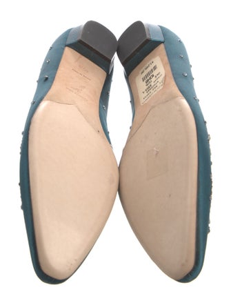 René Caovilla Satin Sequin Embellishments Flats