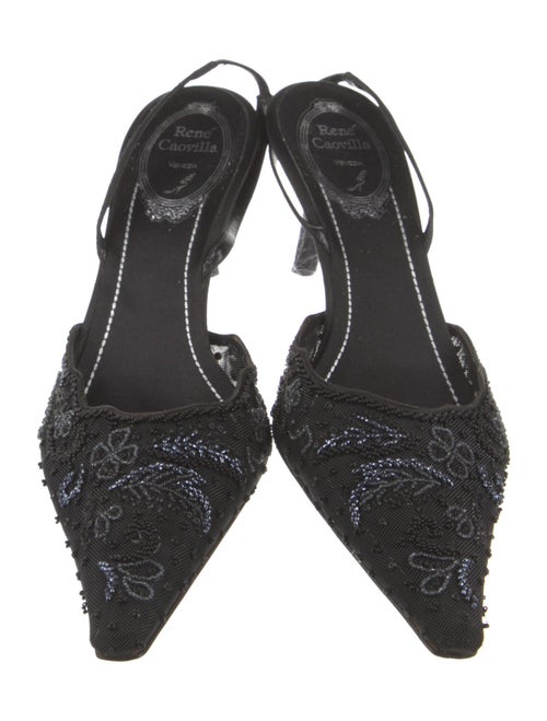 René Caovilla Mesh Beaded Accents Mules