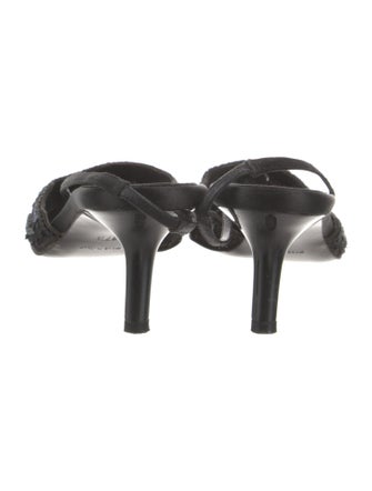 René Caovilla Mesh Beaded Accents Mules