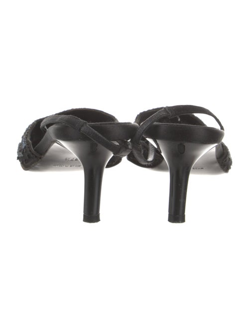 René Caovilla Mesh Beaded Accents Mules