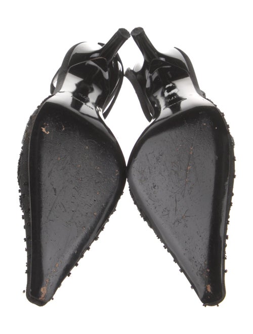 René Caovilla Mesh Beaded Accents Mules