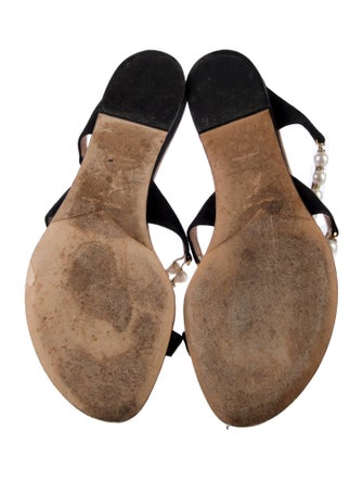 René Caovilla Suede Beaded Accents Slides