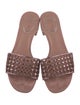 René Caovilla Suede Glitter Accents Slides