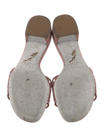 René Caovilla Suede Glitter Accents Slides