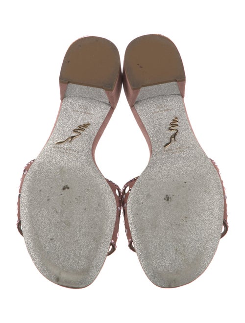 René Caovilla Suede Glitter Accents Slides