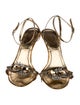 René Caovilla Leather Crystal Embellishments Sandals