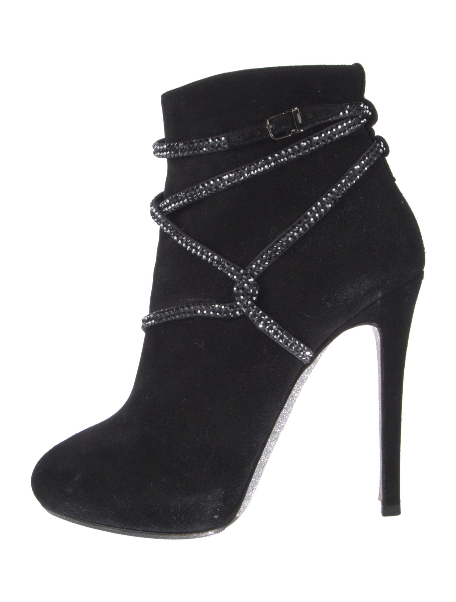 René Caovilla Suede Crystal Embellishments Boots