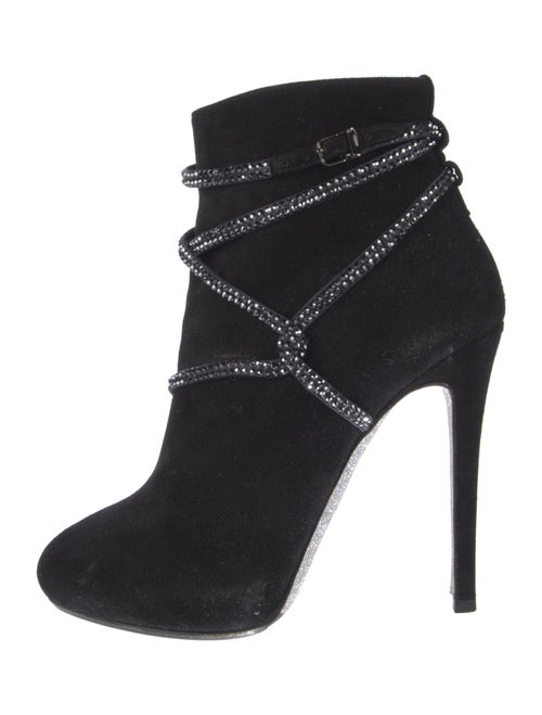 René Caovilla Suede Crystal Embellishments Boots