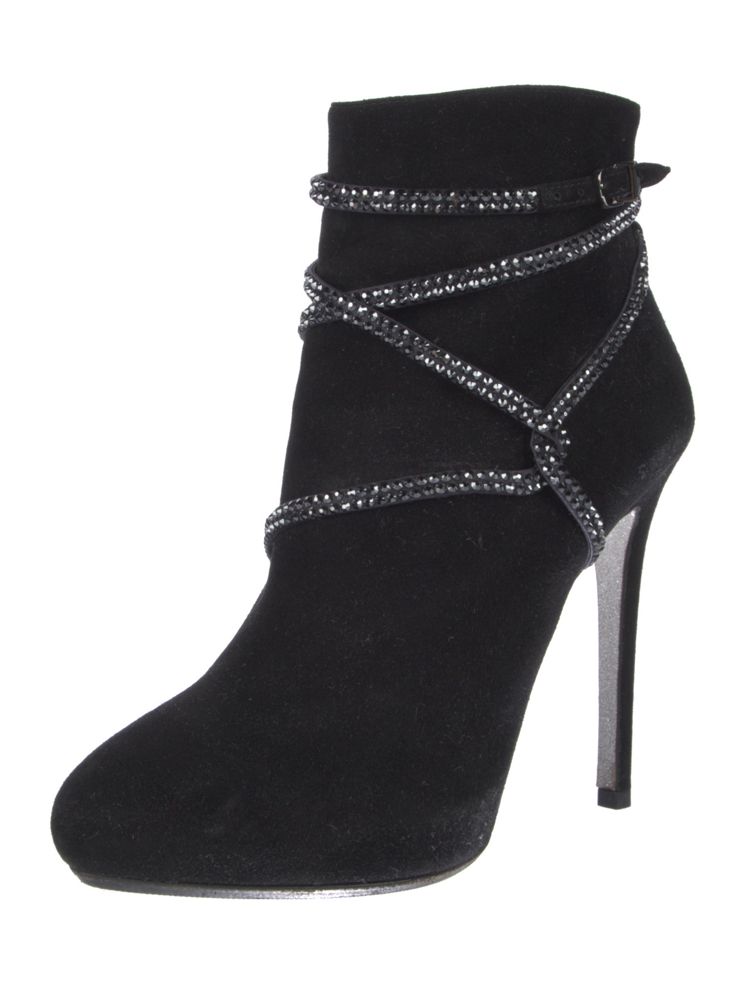 René Caovilla Suede Crystal Embellishments Boots