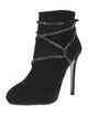 René Caovilla Suede Crystal Embellishments Boots