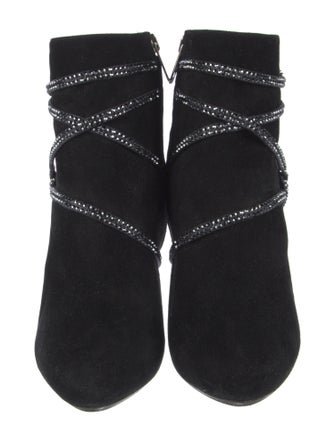 René Caovilla Suede Crystal Embellishments Boots