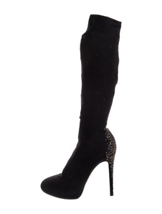 René Caovilla Crystal Embellishments Sock Boots