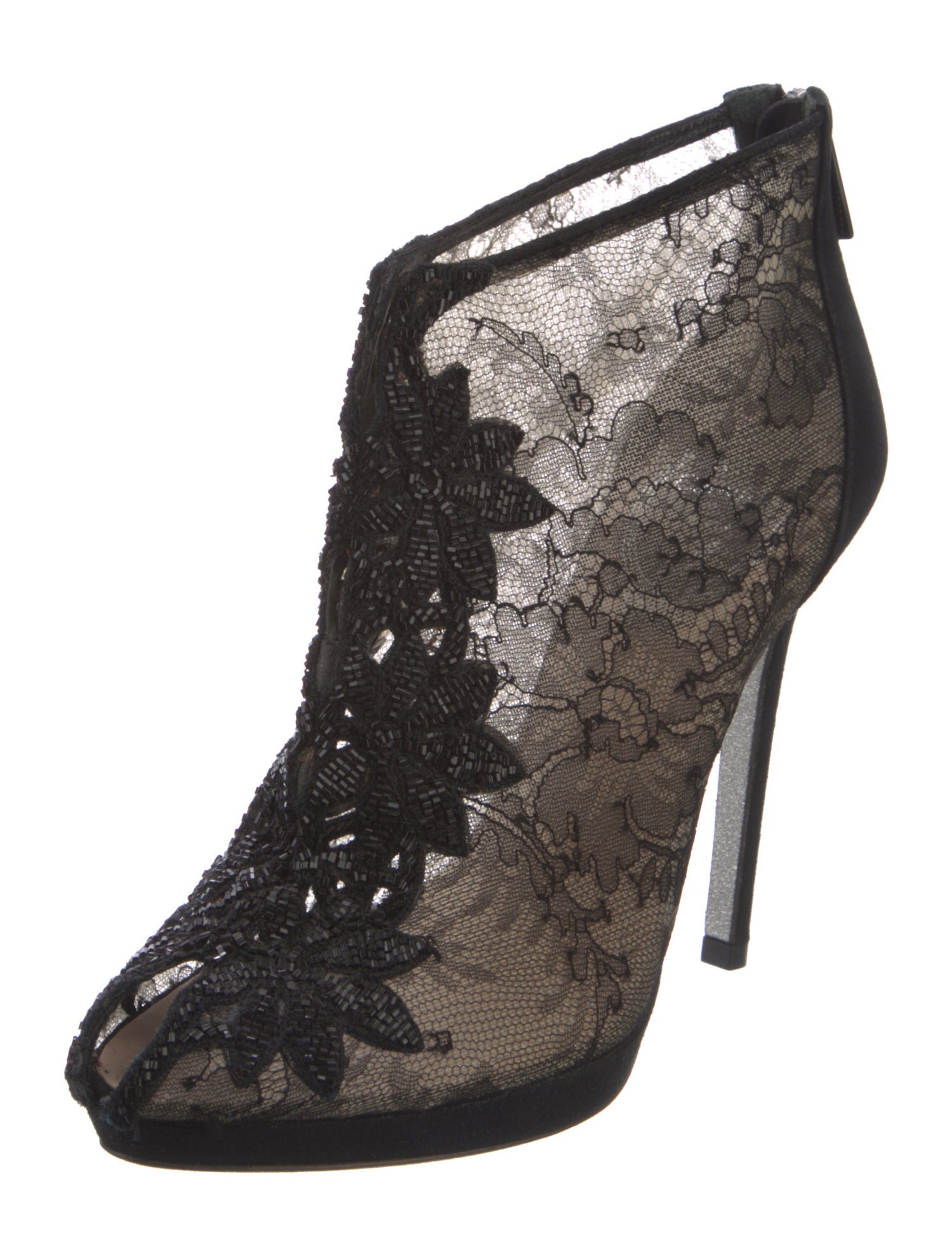 René Caovilla Lace Lace Pattern Pumps