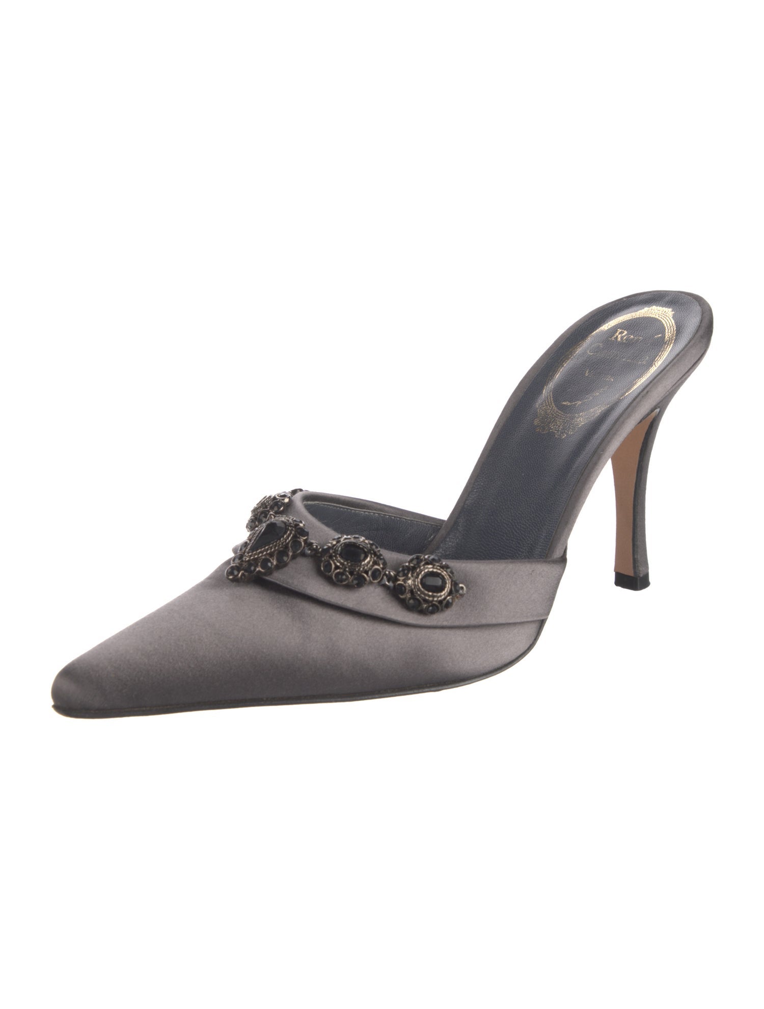 René Caovilla Satin Mules