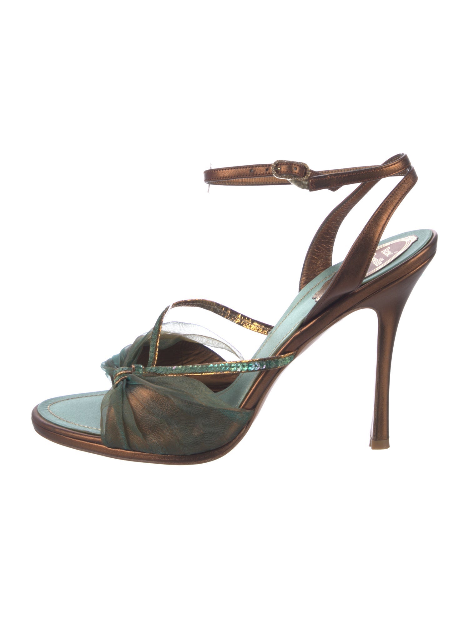 René Caovilla Vintage Leather Sandals - Green Sandals, Shoes
