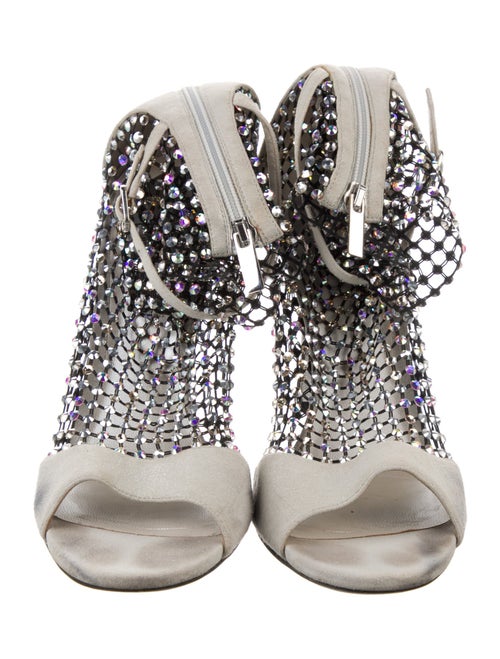 René Caovilla Leather Mesh Accents Gladiator Sandals