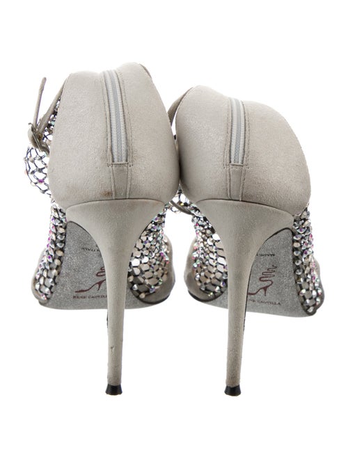 René Caovilla Leather Mesh Accents Gladiator Sandals